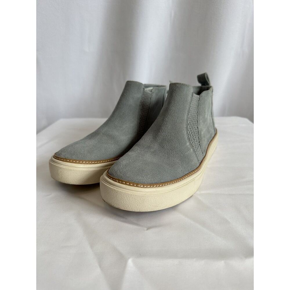 Toms Bryce Stone Grey Suede Slip On Sneaker Shoe Womens Size 6.5